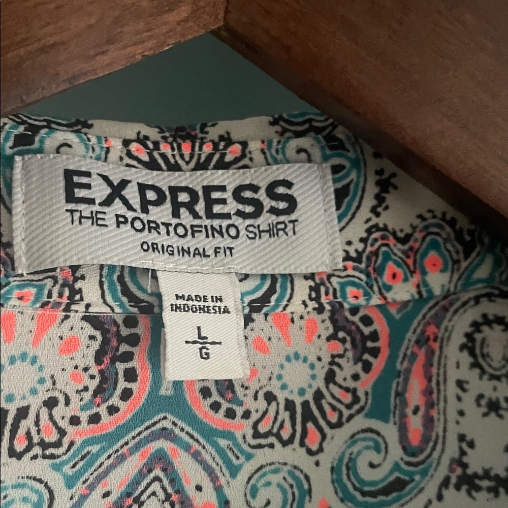 Express Multicolor Patterned Blouse Neon Color De… - image 6